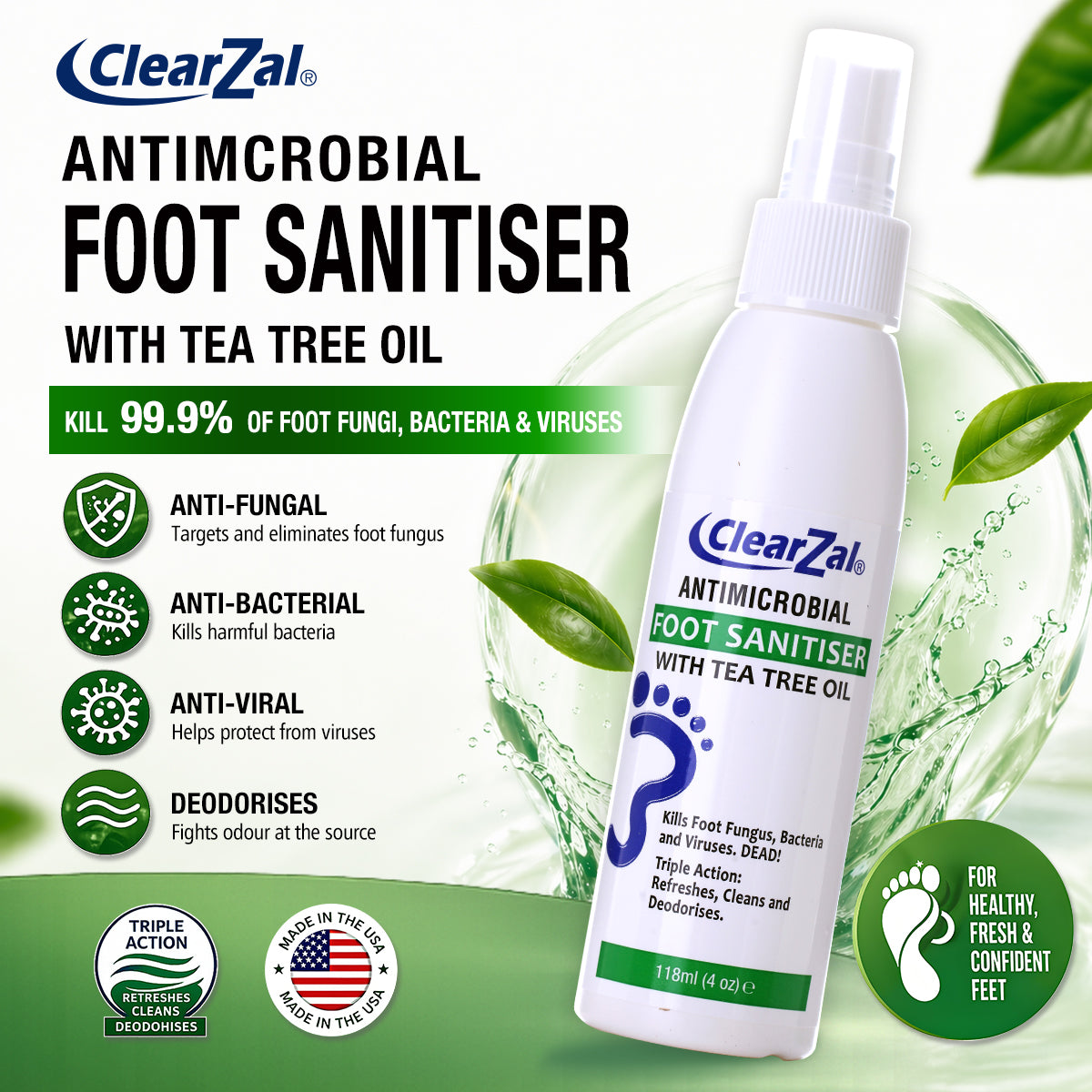 ClearZal® Antimicrobial Foot Sanitiser