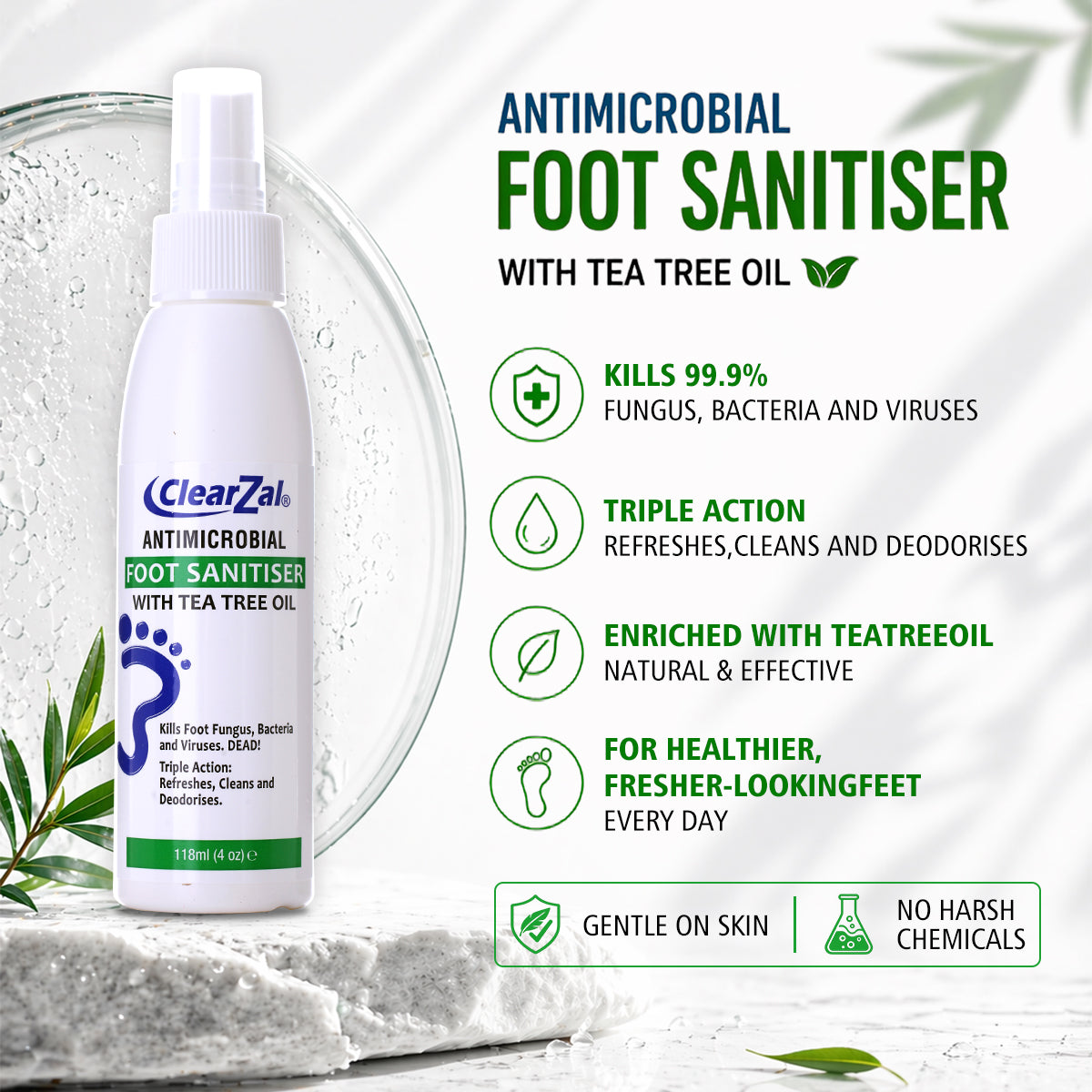 ClearZal® Antimicrobial Foot Sanitiser