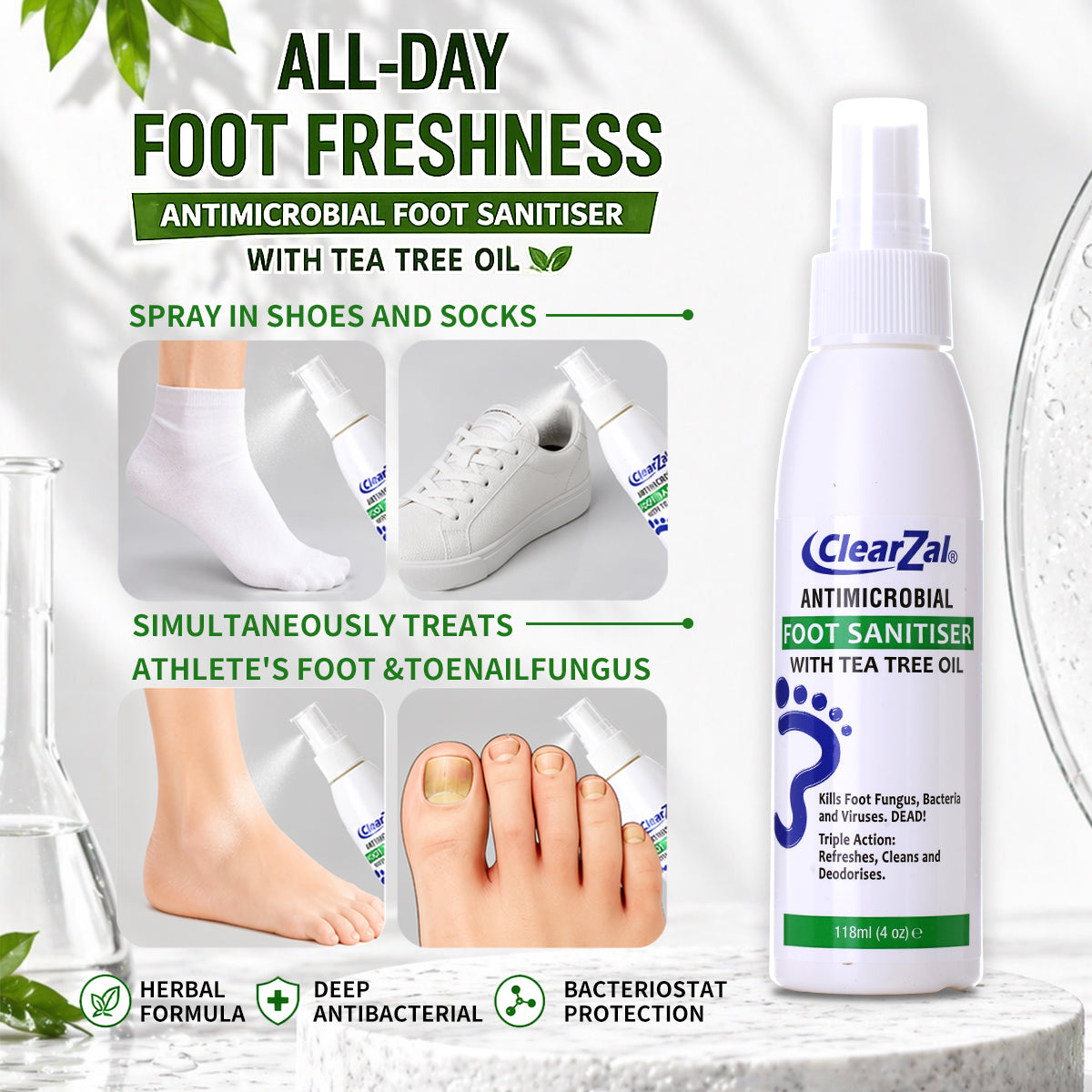 ClearZal® Antimicrobial Foot Sanitiser