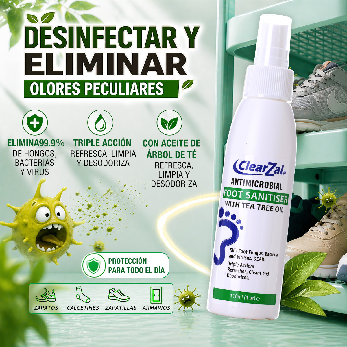 ClearZal® Antimicrobial Foot Sanitiser