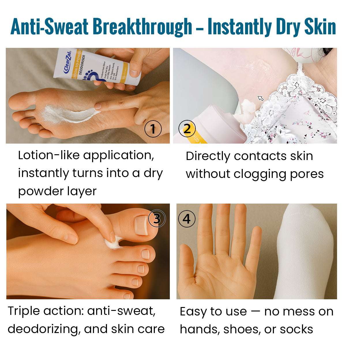 ClearZal® Lotion to Powder Deodoriser