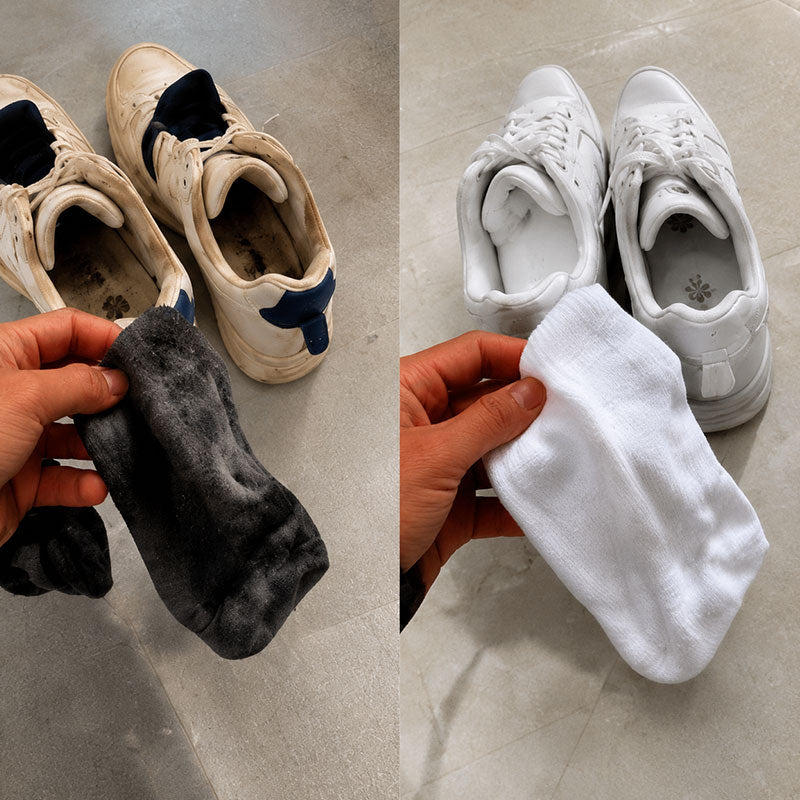 Discoloured toenails before and after